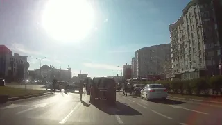 ДТП с мотоциклистом на Мира попало на видео в Сургуте