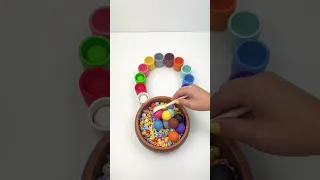 Satisfying color sorting ASMR! #satisfying #colorsorting #woodenballs