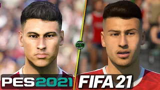 FIFA 21 vs PES 2021 - Arsenal FC Player Faces Comparison