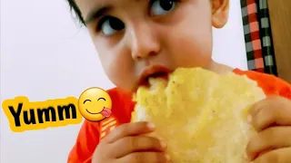 Baby Eating Papad for the first time #Littleshivay