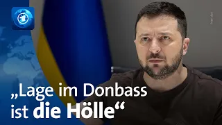 Ukraine-Krieg: Selenskyj spricht von großen Zerstörungen im Donbass