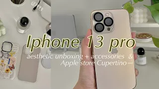 Aesthetic Unboxing ✨iPhone 13 pro + accessories • Apple store Cupertino 🐾 | tanfam.