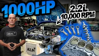 Building a 1000HP AWD Honda K24 | 2.2L DESTROKER For 10,000RPM (Jay Builds our NEW ENGINE!)