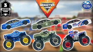 SPIN MASTER MONSTER JAM RACE CAR DUO PACKS | SERIES 3