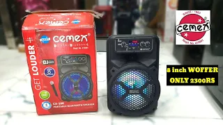 Cemex CX-108 PARTY SPEAKER WITH 8inch WOFFER | UNBOXING/REVIEW | ONLY 2300rs INBUILT BATTERY