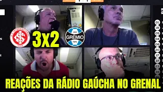 NARRADORES DA RÀDIO GAÚCHA REAGINDO à VITÓRIA DO INTER no GRENAL INTER 3X2 GRÊMIO