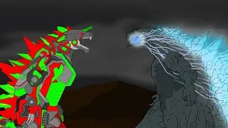 SUPER GIANT GODZILLA vs GODZILLA EARTH: Attack with Atomic Breath [HD]