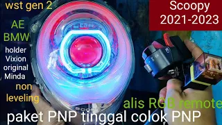 reflektor Scoopy all new 2021-2023 wst gen 2 AE BMW non leveling holder Vixion Sinar otomotif