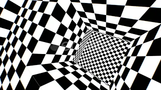 Inside the 3D Black and White Chessboard Optical Illusion Infinite Room - 4K