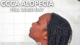 ASMR CCCA Alopecia Wash Day | Relaxing Real-Time   #cccaalopecia #washday