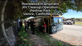 #Homeless Encampment RV Cleanup Operation February 28, 2024 Penmar Park #Venice #California USA 🚴