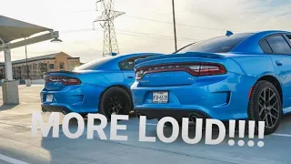 REV BATTLE!!!! 2019 Dodge Charger Rt (5.7) vs Dodge Charger Scatpack (6.4) MID MUFFLER DELETE