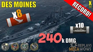 Des Moines 8 Kills & 240k Damage | World of Warships Gameplay