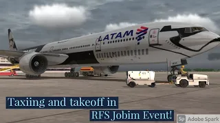 RFS Jobim Event | LATAM Boeing 777 taxi and takeoff in Johannesburg