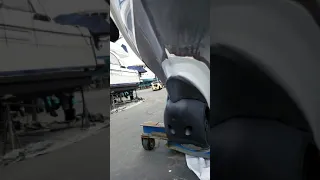 Bayliner 3988 yacht thruster install fit up 4