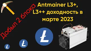 ANTMINER L3+, L3++ доход в марте 2023 года.