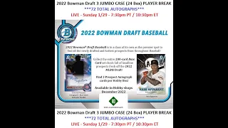 2022 Bowman Draft 3 Jumbo Case Player Break #1/29/23 #10