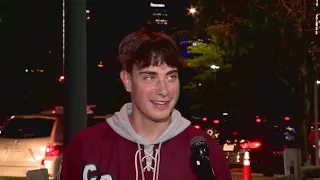 Avs fans celebrate OT sweep in Game 4