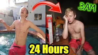 24 HOURS IN A HOT TUB Challenge! (horrible...) | Sam Golbach