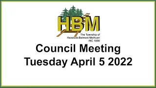 Regular Council Meeting Tuesday, April 5, 2022