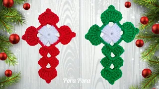 Crochet Christmas Cross I Crochet Christmas Decorations I Crochet Christmas Ornaments