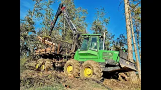 🌲John Deere 1710D • Oldest and biggest • Forwarder in Action • Classic Forestmachines with sound🌲