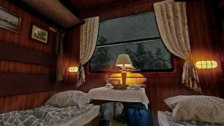 Night Train Ambience on a Rainy Night | Train & Rain Sounds 8 Hours