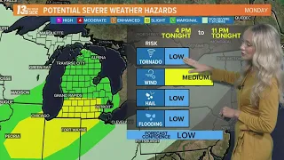 Tracking the potential for severe storms Monday