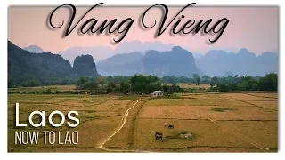 Travel Laos: Welcome to Vang Vieng - Nam Song River by Drone - Gary's Irish Bar - Now to Lao Vlog