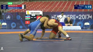 1/8 FS - 66 kg: M. NOVRUZOV (AZE) df. A. RYSKELDI UUL (KGZ) by VFA, 5-2