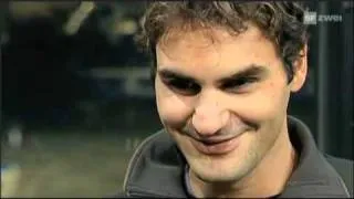 2010 Basel Final Roger Federer Champion Interview,Twin Daughters Myla and Charlene In Ceremony