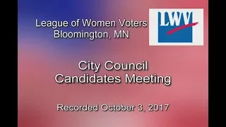 League of Women Voters: City Council Candidates Meeting