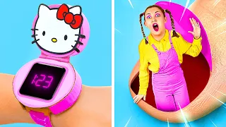 ¿Qué Hay Oculto en el Reloj de Hello Kitty? 💖 Artesanías y Trucos Fáciles para Padres por YOWZA