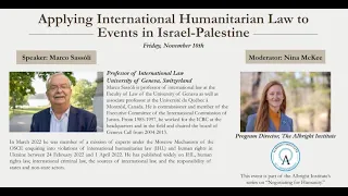 Applying International Humanitarian Law to Events in Israel-Palestine