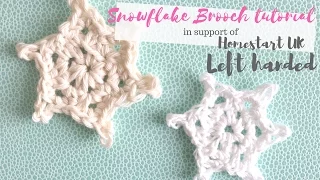 LEFT HANDED CROCHET: Snowflake brooch | Bella Coco