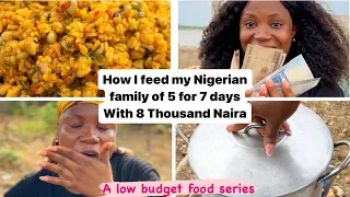 How I feed my Nigerian family of 5 with 8 Thousand Naira for 7 days | A low budget food series