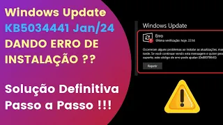 Solução: Erro no Windows Update KB5034441 - Solução Passo a Passo AQUI