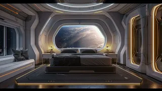 Relaxing Sounds of Deep Space Flight | Balcony Bedroom with Grey Noise and Quiet City Sounds
