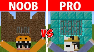 NOOB vs PRO: PRISON BREAK BUILD CHALLENGE - Minecraft