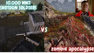 10 000 WW2 SHOTGUN SOLDIERS vs 1,000,000 ZOMBIE APOCALYPSE -  Ultimate Epic Battle Simulator 2