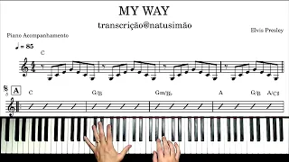 MY WAY - ELVIS PRESLEY | TUTORIAL PIANO E TECLADO (ACOMPANHAMENTO) COM PARTITURA