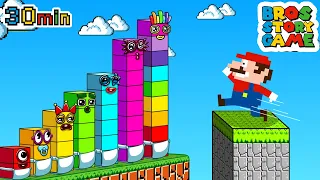 Wonderland: What if Mario vs Numberblocks 1 Escape Numberblocks Maze Level Up? | Bros Game Story