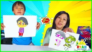 3 Marker Challenge with Ryan vs Mommy!!!