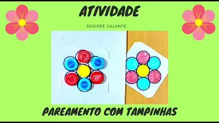 Pareamento com tampinhas de garrafa.