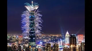 2018 TAIPEI 101 NEW YEAR FIREWORKS (FULL VERSION) 4K. TAIPEI CITY, TAIWAN