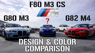 BMW G80 M3 & G82 M4 VS. F80 M3 CS | 4K DESIGN & COLOR COMPARISON