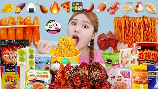 ASMR EMOJI FOOD CHALLENGE DESSERT MUKBANG 이모지 챌린지 모음 먹방 라면 떡볶이 Eating Sounds | HIU 하이유