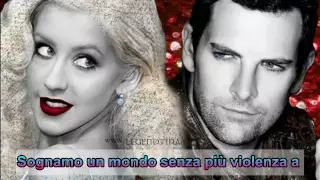 Christina Aguilera Duet with Chris Mann - The Prayer with LYRICS on screen