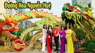 Độc đáo Đường Hoa Nguyễn Huệ 2024, thu hút du khách đến 'săn rồng' dịp Tết Sài Gòn