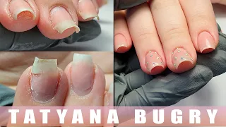 Transformation On CURLED In Nails | How to Correct Problematic Nails | Russian, Efile Manicure